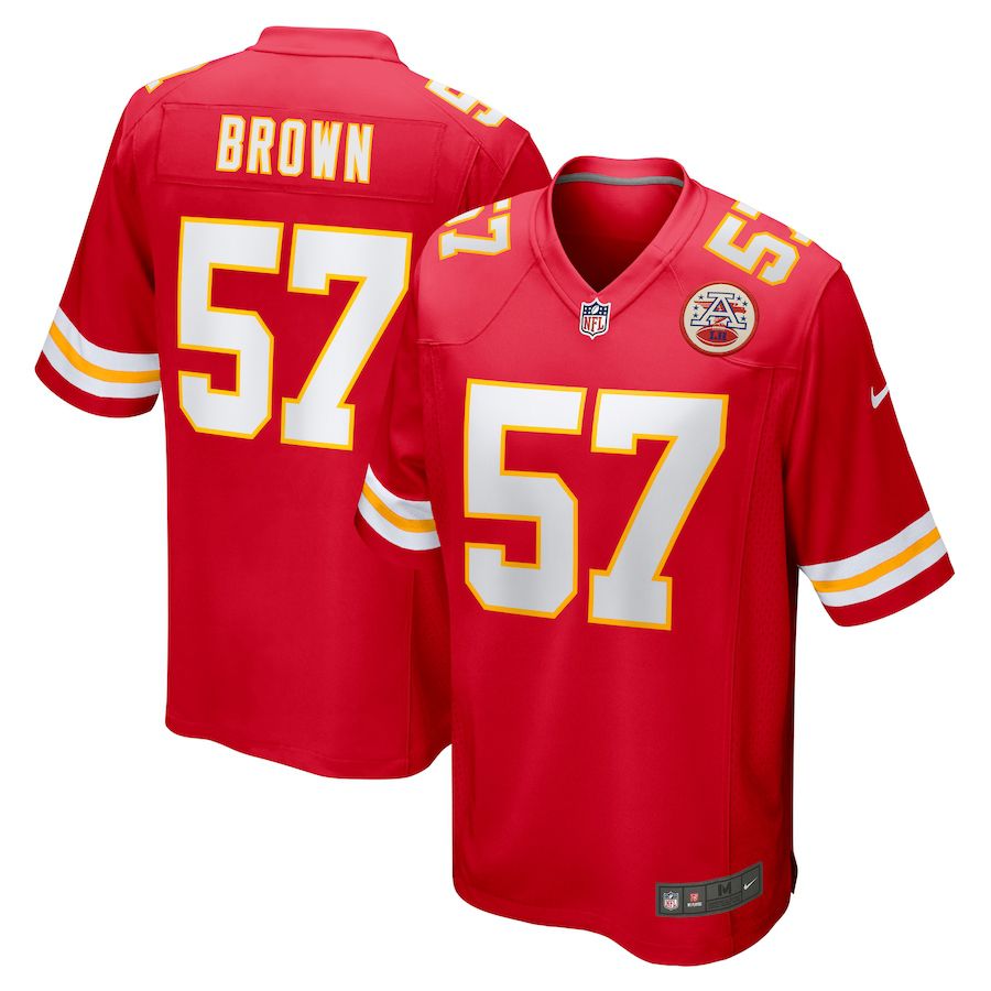 Men Kansas City Chiefs 57 Orlando Brown Nike Red Game NFL Jersey